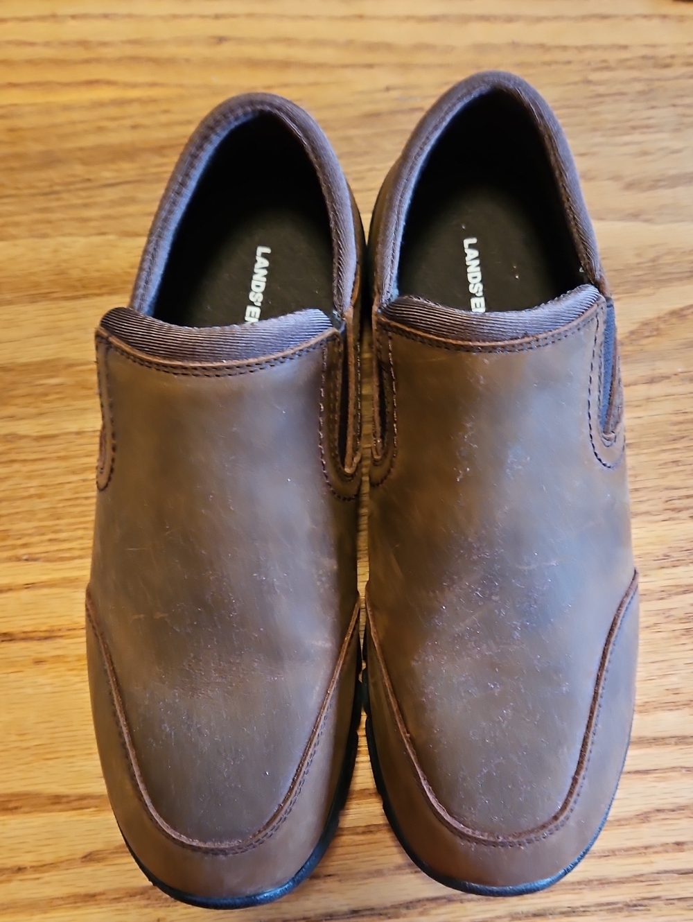Lands' End Womenns Dark Brown Slip-On Loafers Size 8B
